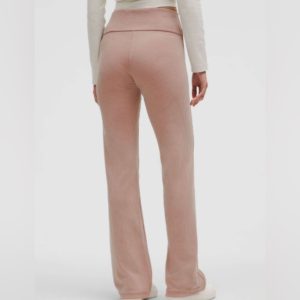 lululemon athletica Boot Cut Ribbed Pants in Dusty Rose